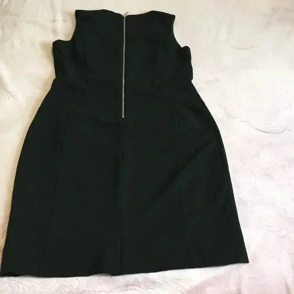 White House Black Market Bodycon dress back gray purble chic Sz 14 - Picture 4 of 10